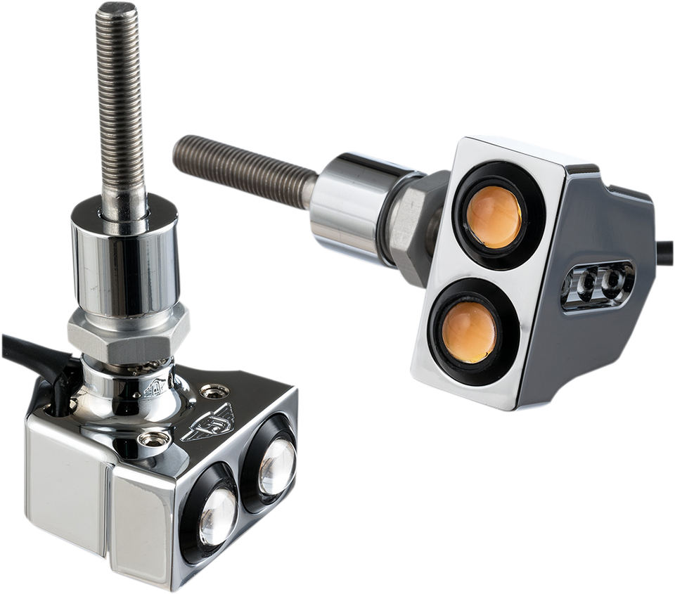 Rat Eye Mirror-Mount Turn Signals - Dual - Chrome - Lutzka's Garage