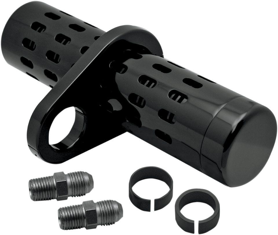 No Gauge Oil Cooler Kit - Black - 1"- 1-1/4" - Lutzka's Garage