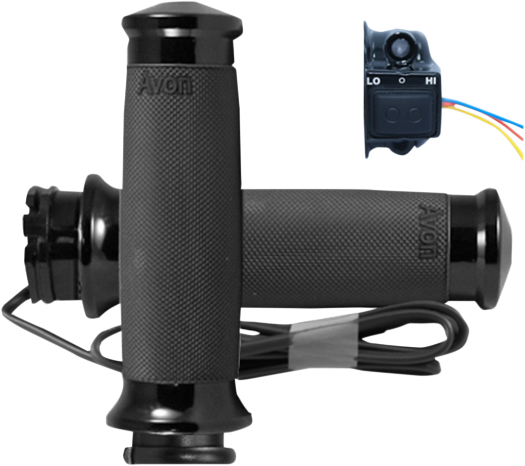 Grips - Heated - Custom Contour - Cable - Black - Lutzka's Garage