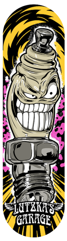 Lutzka's Garage Special Edition Sparkplug Skateboard