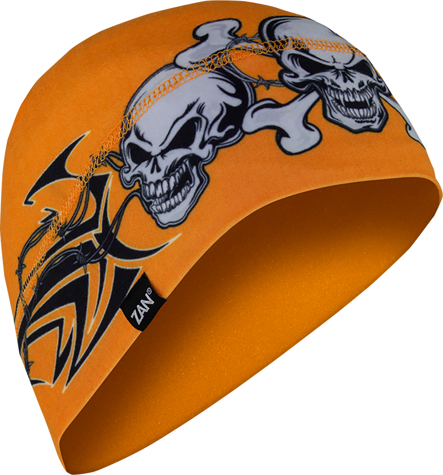 SportFlex™ Beanie - Orange Tribal Skull - Lutzka's Garage