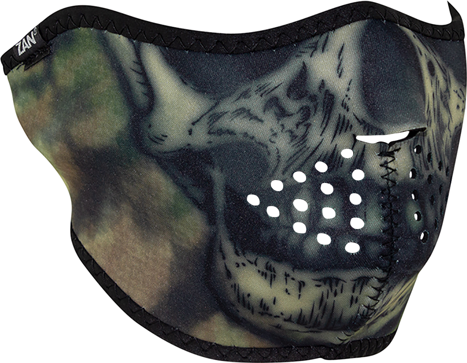 Half Mask - Woodland Camo Tie Dye Skull