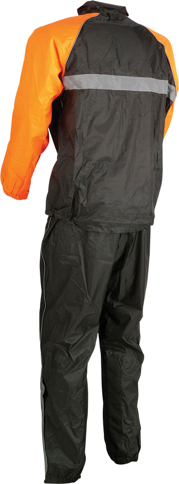 2-Piece Rainsuit - Black/Orange - Small - Lutzka's Garage
