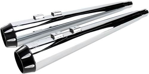 Megaphone Mufflers - Chr/Blk - Fluted - Performance Baffle
